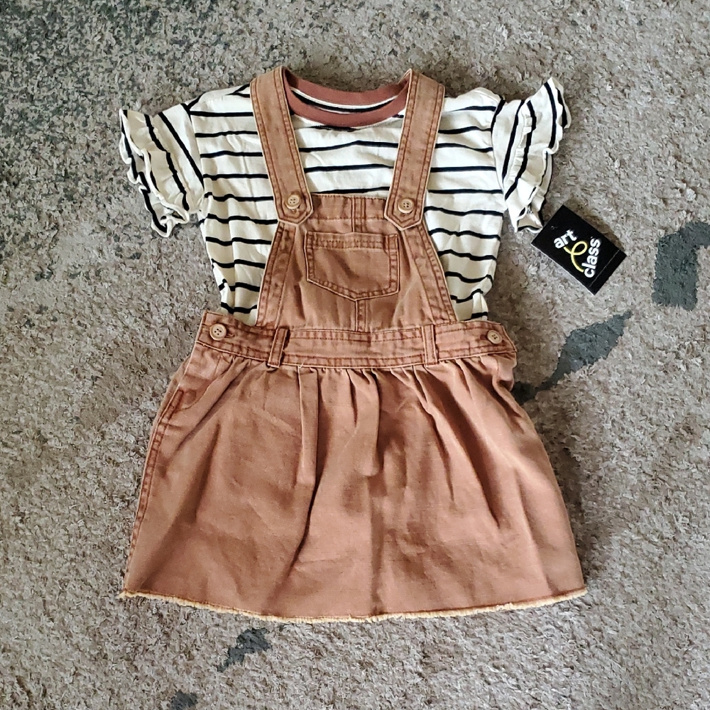 Art Class Brown Kids Overall Skirt